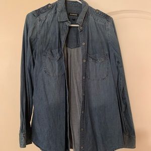 Express women’s denim button up